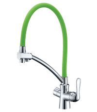 Смеситель Lemark Comfort LM3070C-Green для кухни с подключением к фильтру питьевой водой, хром зел