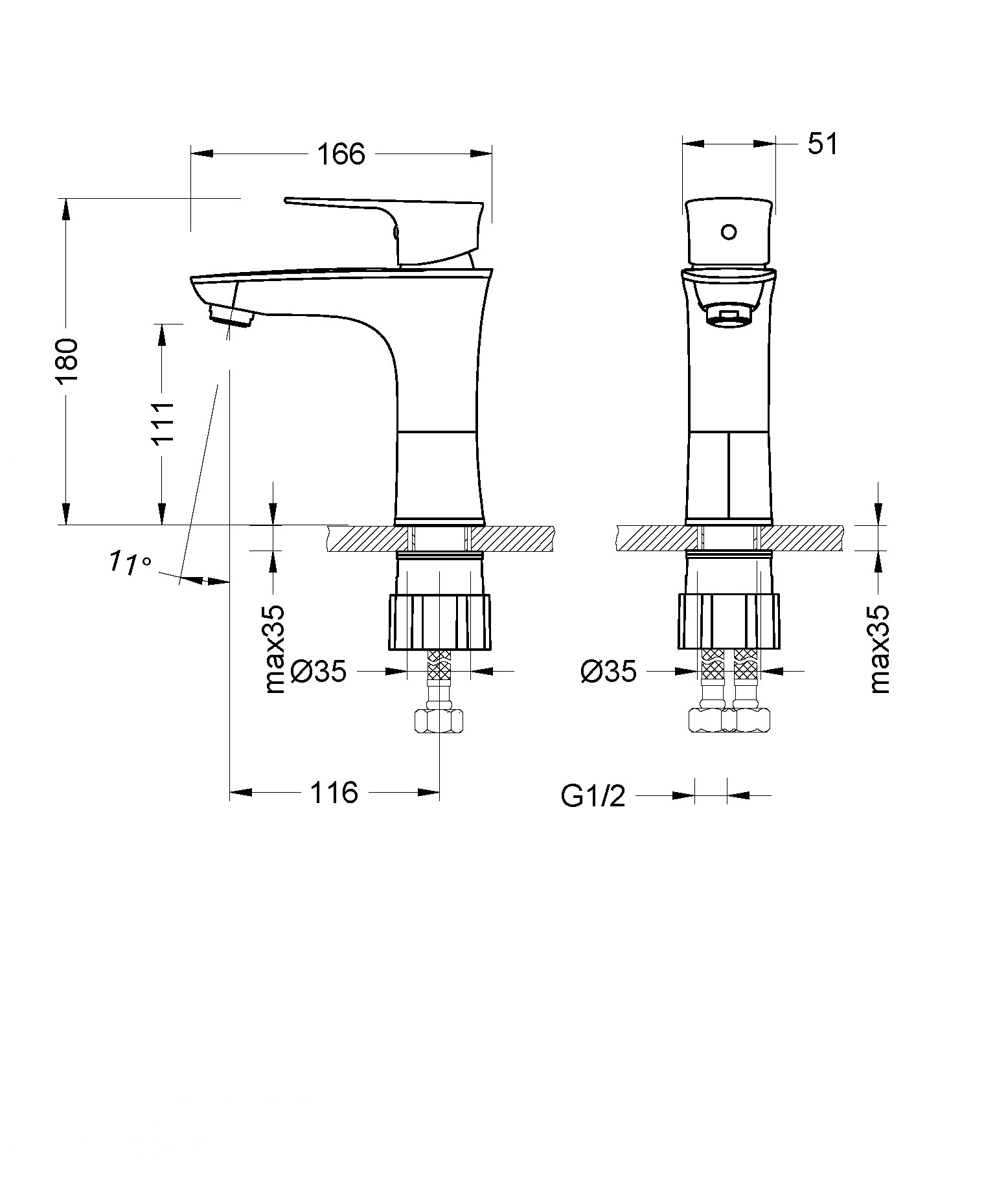 Смеситель Lemark Nero LM0206C для раковины