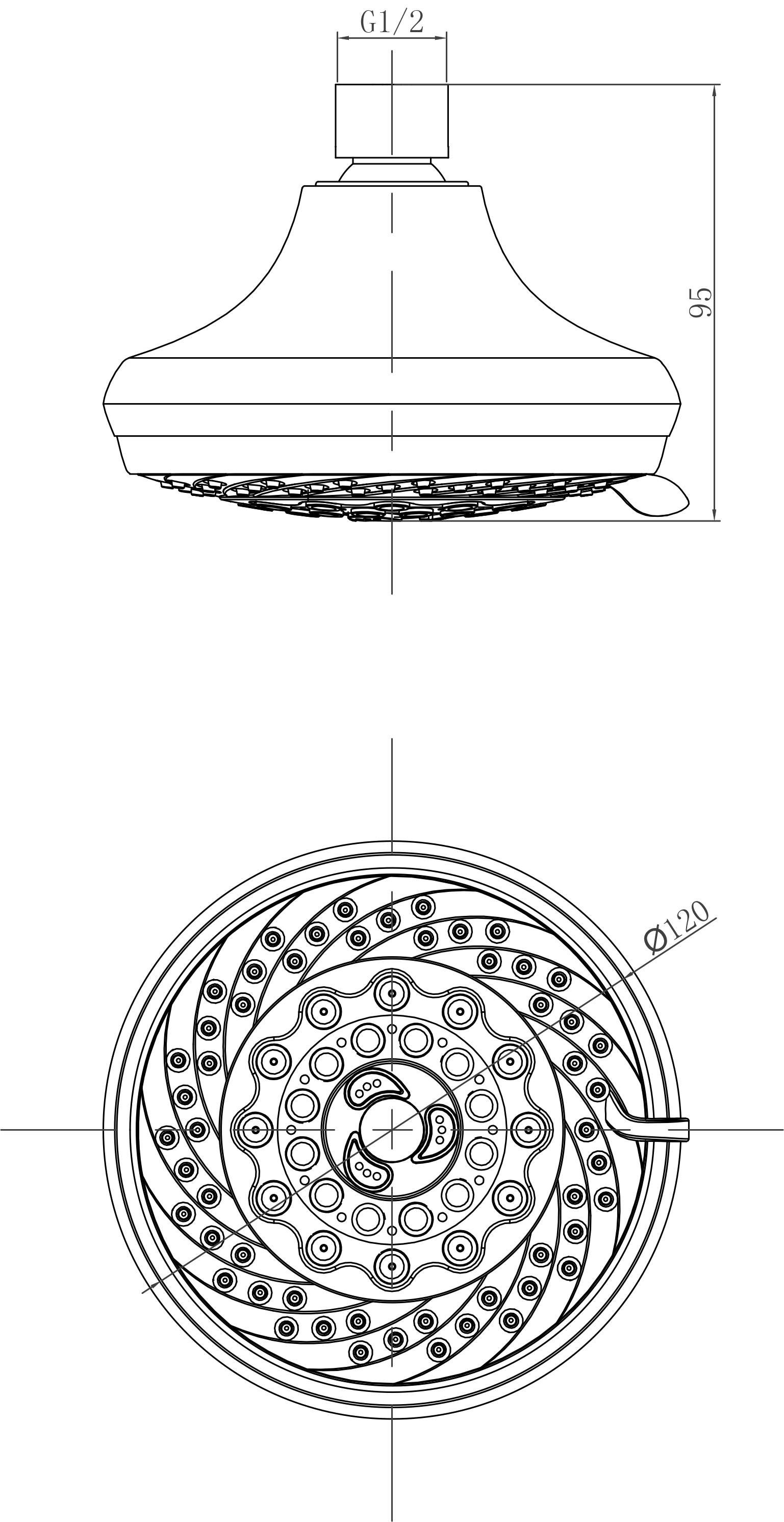 Душевая лейка верхняя Lemark LM8042C 7-функциональная, круглая диаметр 120 мм, хром