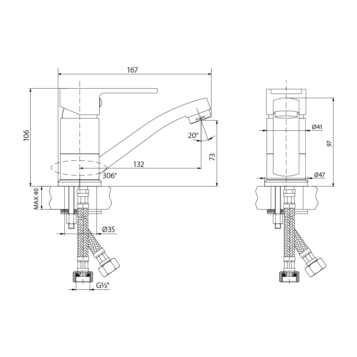 Смеситель Lemark Plus Grace LM1507C для раковины