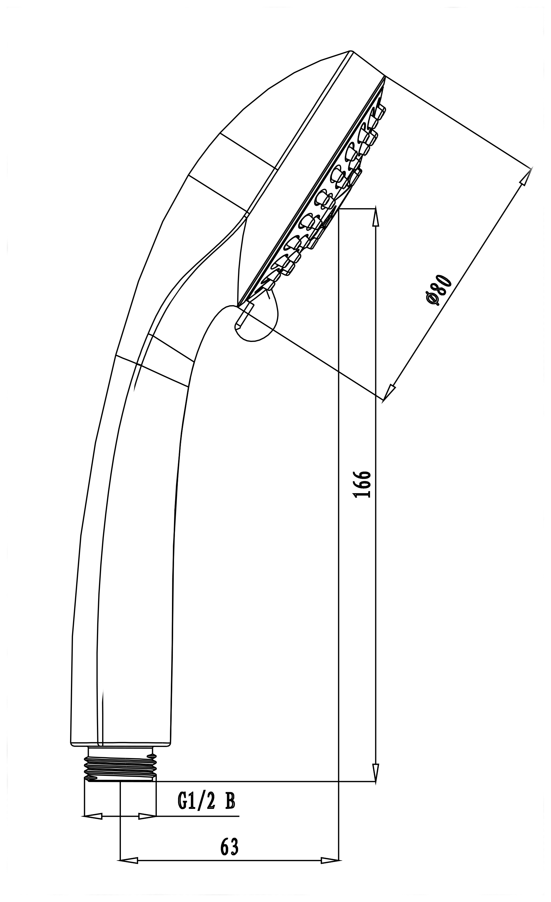 Лейка душевая Lemark LM0223C, 3-функциональная