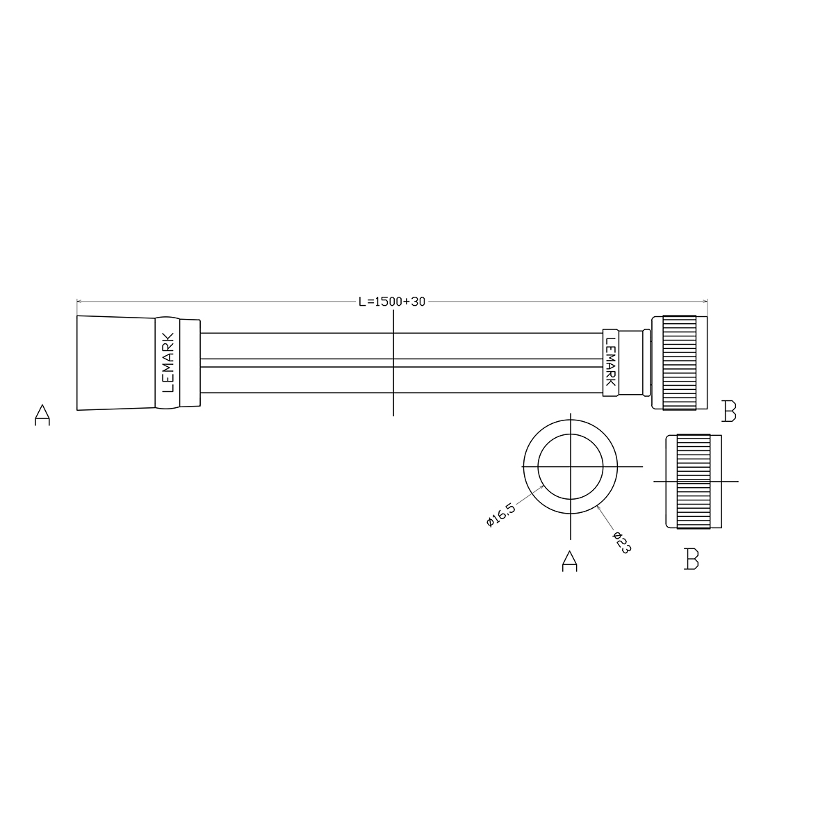 Шланг душевой Lemark LE8053P, ПВХ квадратного сечения, 150 см, TURN-FREE