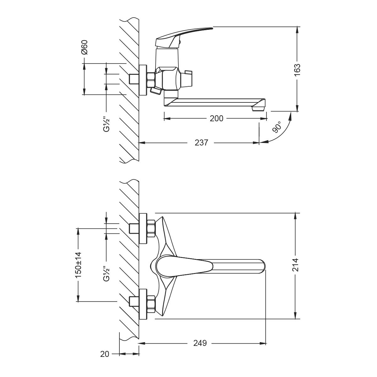 Смеситель Lemark Linara LM0417C универсальный