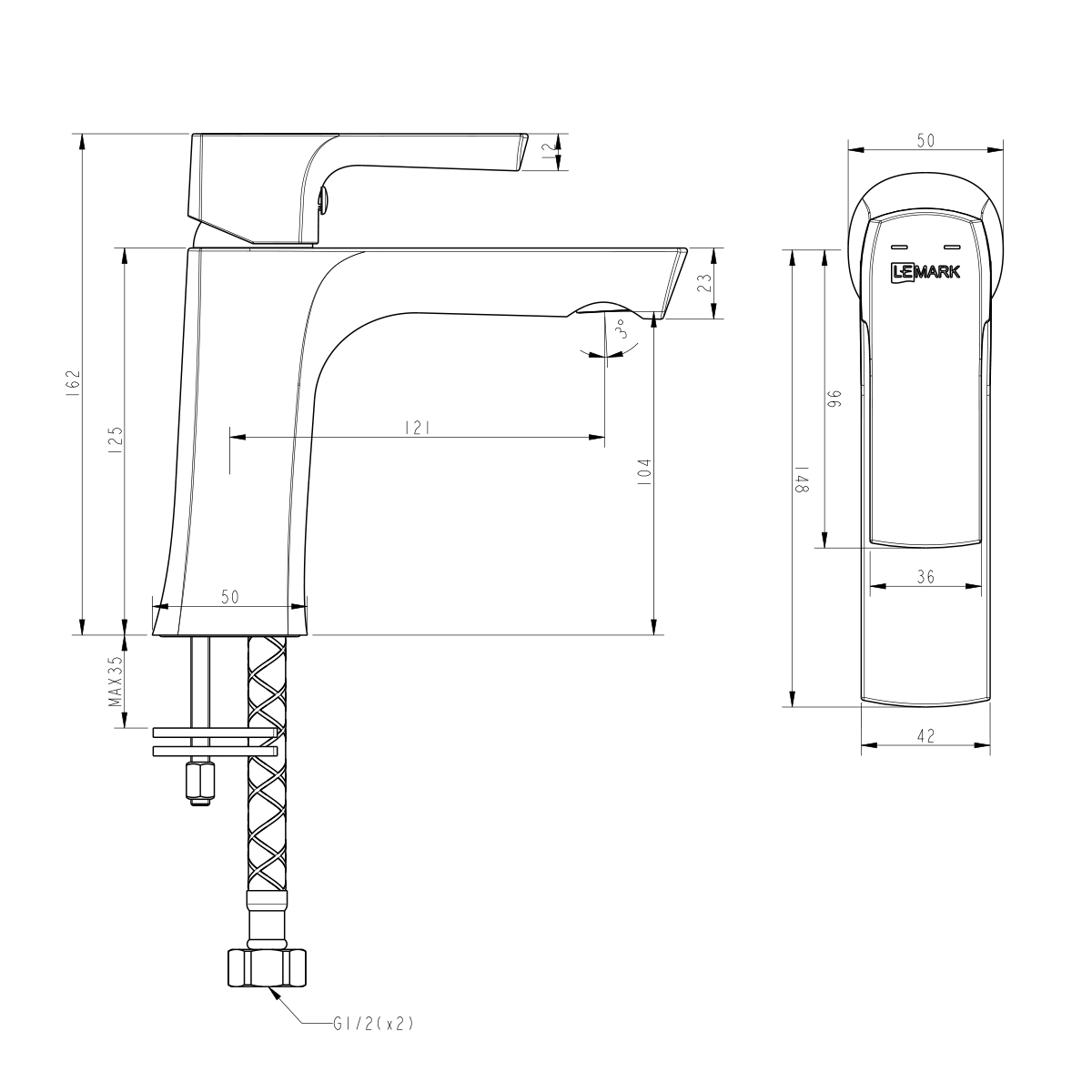 Смеситель Lemark Ursus LM7206BL для раковины монолитный