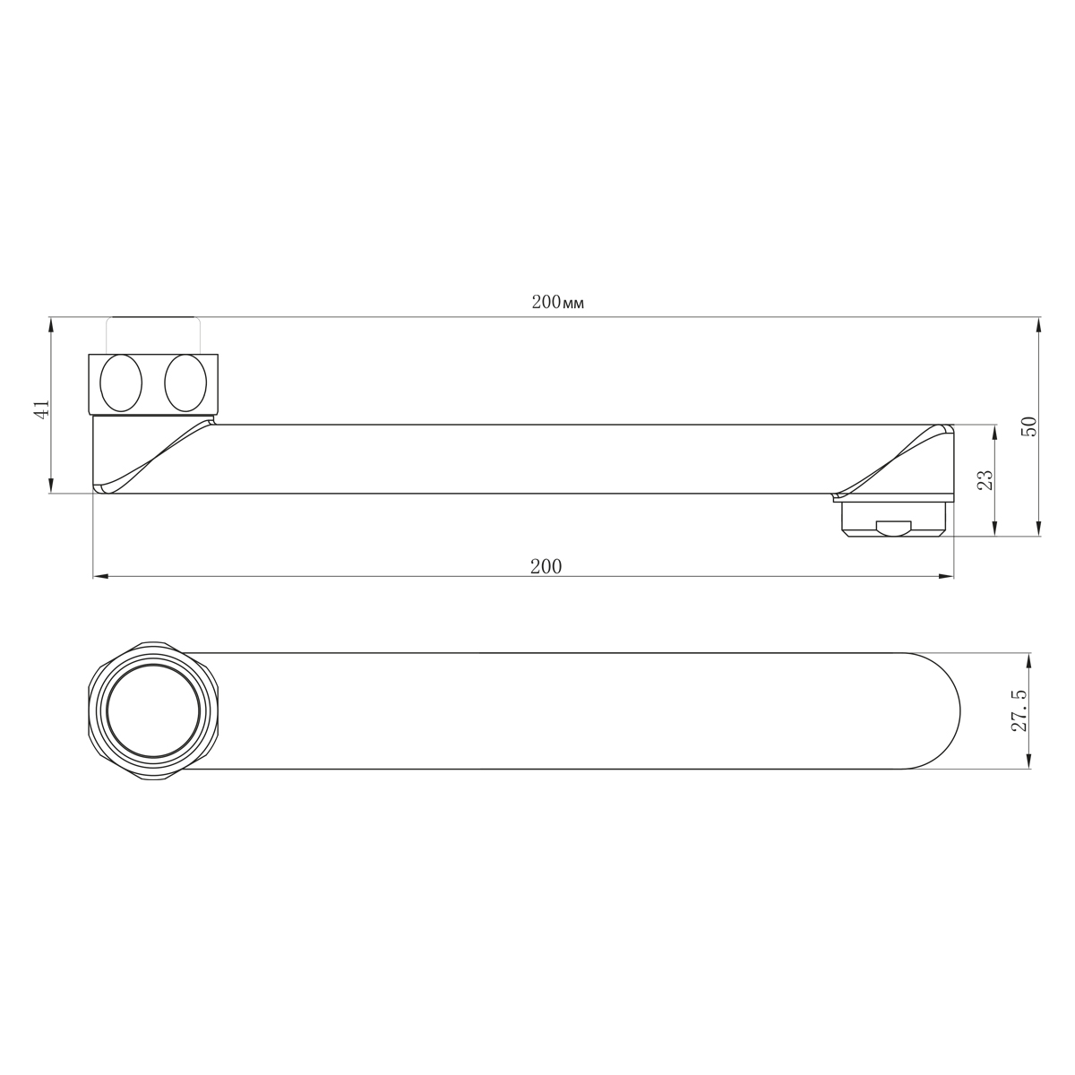 Излив плоский Lemark LM9470C для универсального смесителя, 20 см
