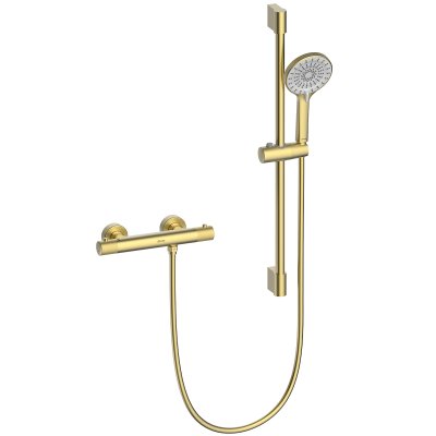 LEMARK | Смеситель Lemark Beluga LMF-8044B-BRLG для душа, термостатический