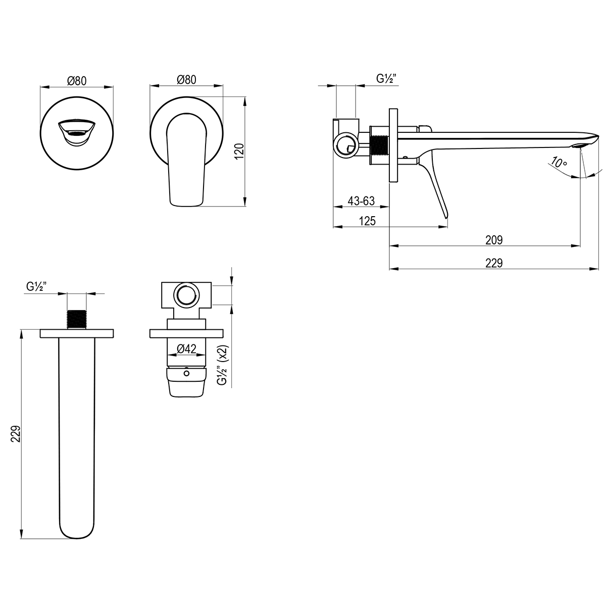 Смеситель Lemark Ortus LM11326C для раковины, встраиваемый