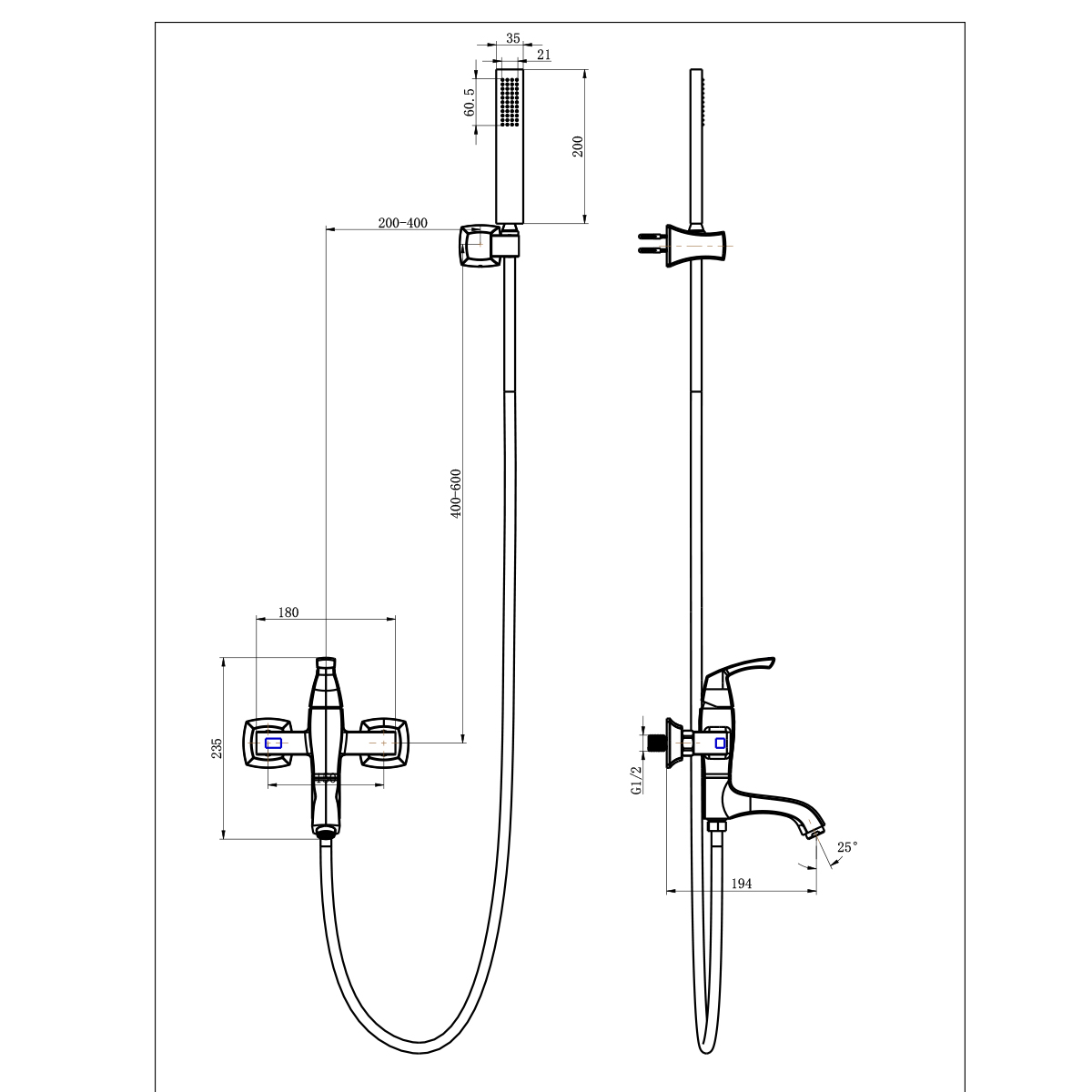 Смеситель Lemark Nubira LM6214ORB для ванны с поворотным изливом