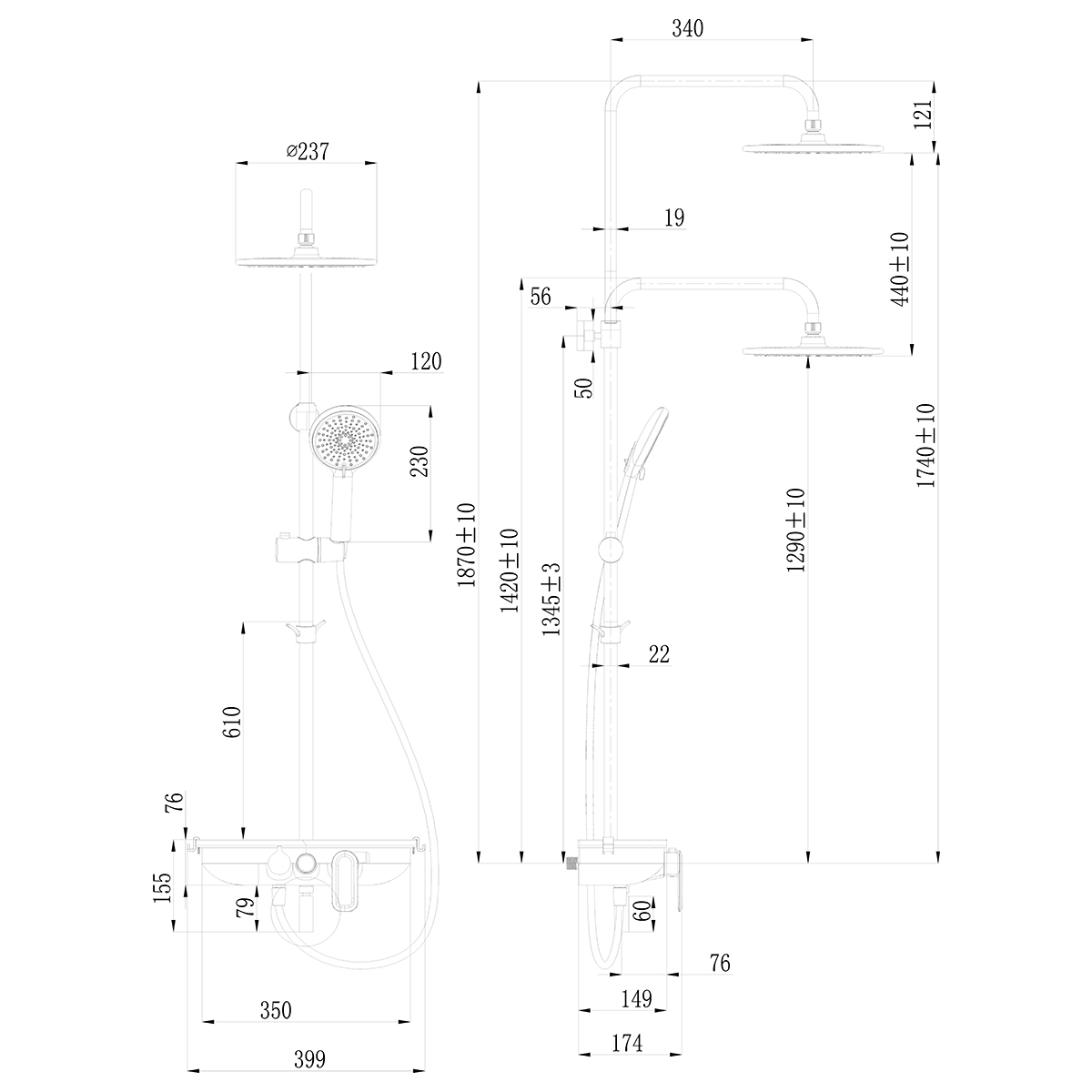 Смеситель Lemark Tropic LM7012BL для ванны и душа