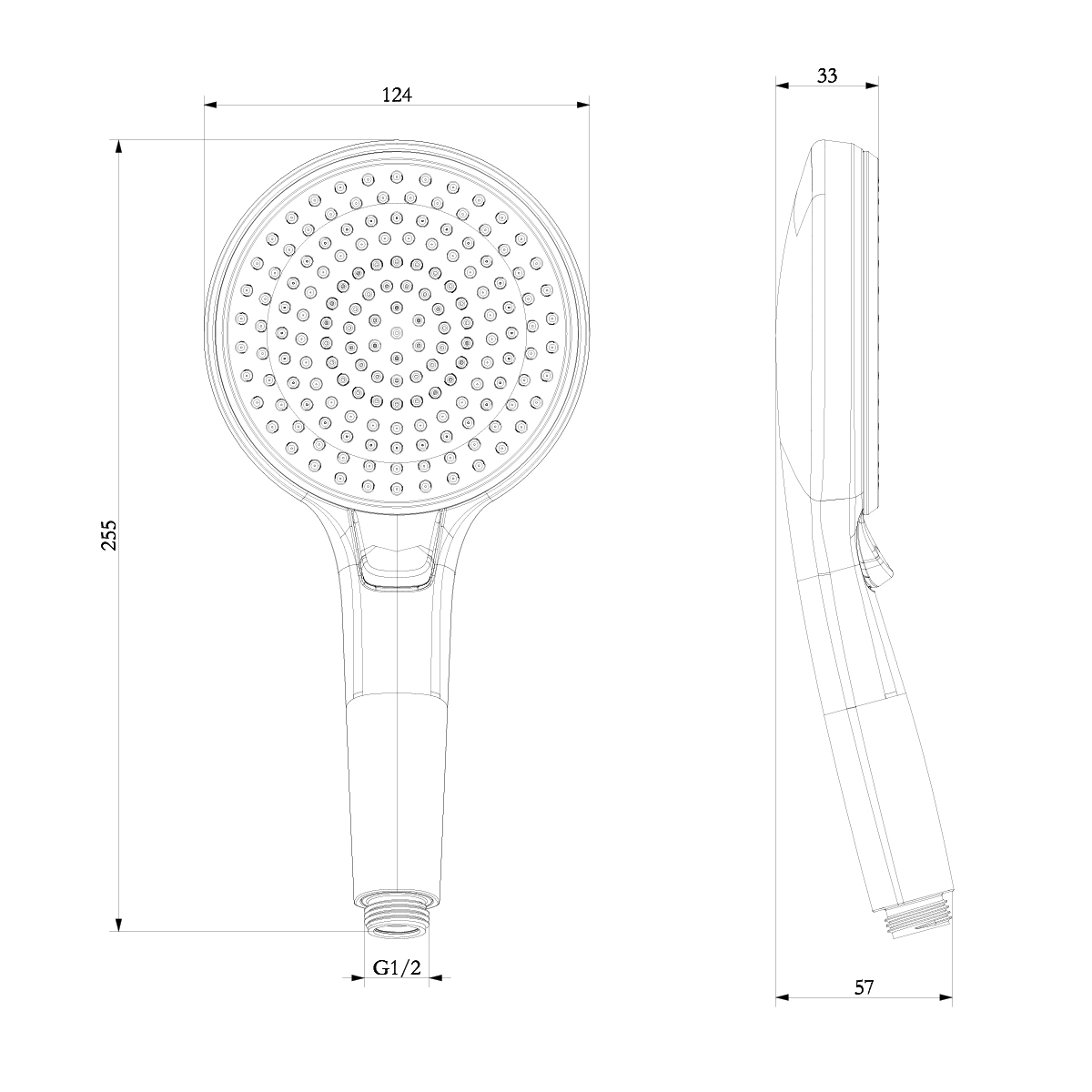 Лейка душевая Lemark LM8126C, 3-функциональная