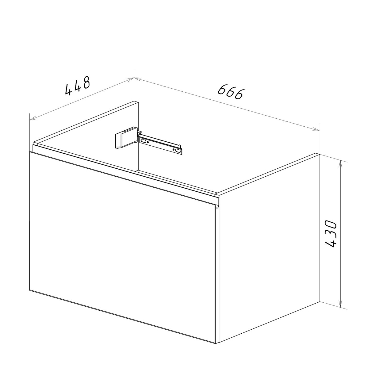 Тумба Lemark VEON MINI 70 см под 1 раковину, подвесная,1 ящик, цвет корпуса, фасада: Белый глянец