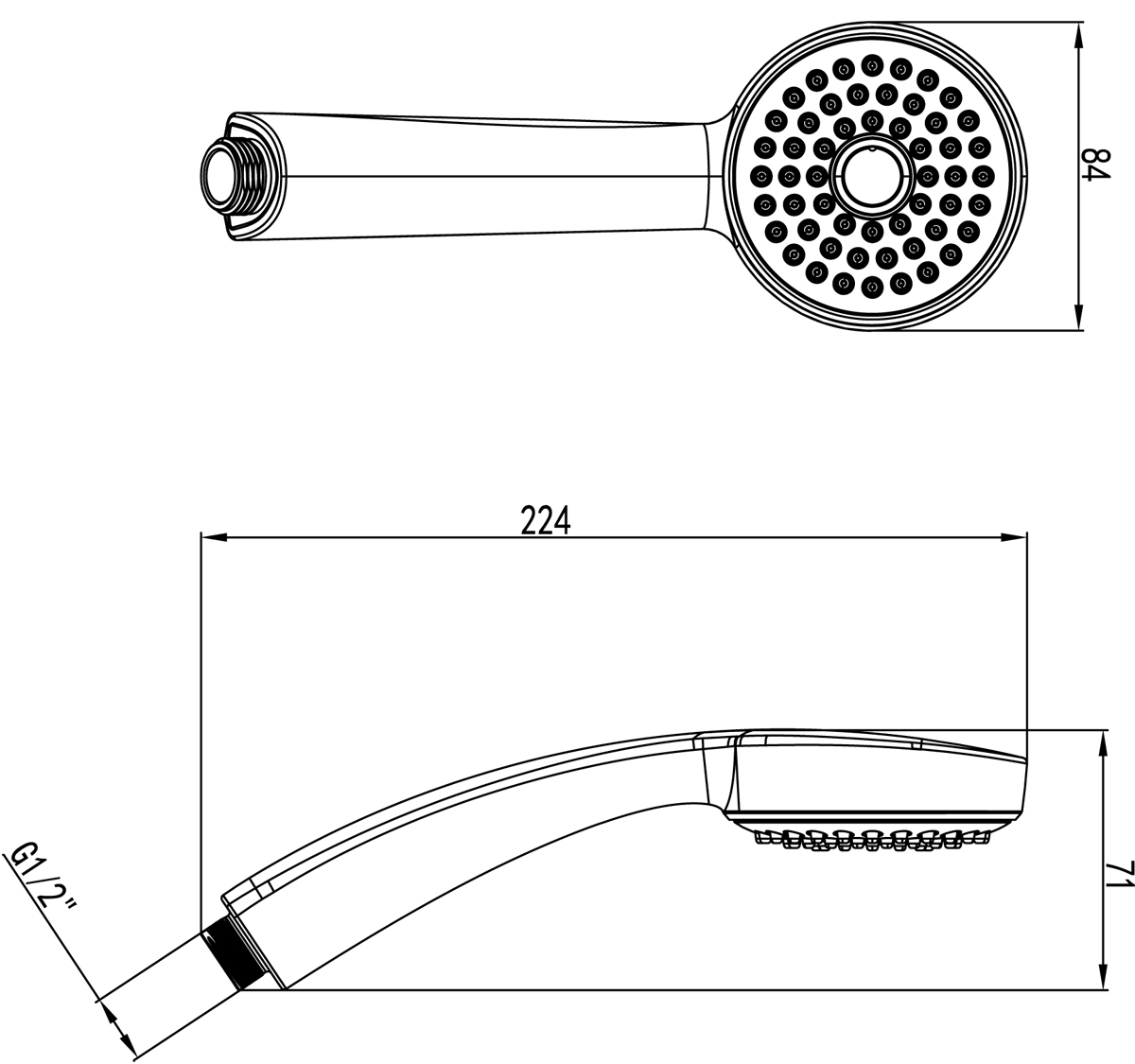 Лейка душевая Lemark LM8010C, 1-функциональная