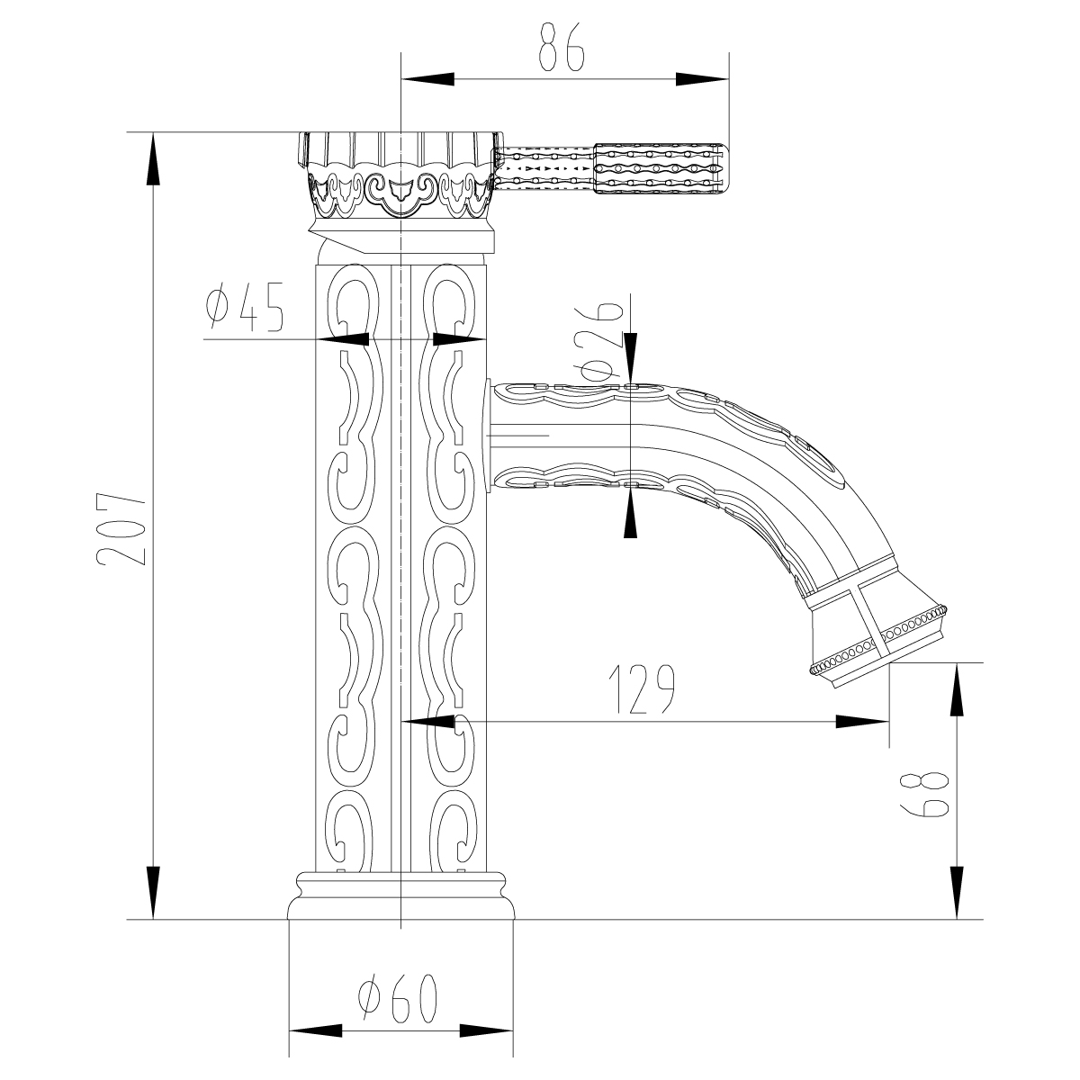 Смеситель  Lemark Jasmine LM6606ORB для раковины