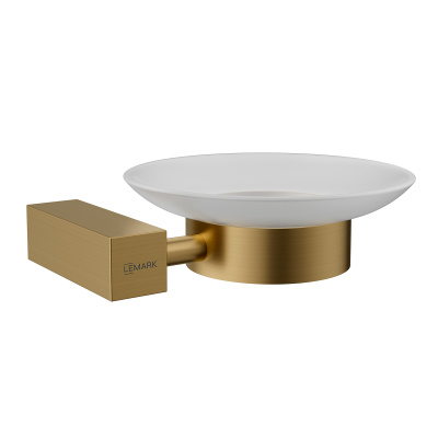 LEMARK | Мыльница Lemark Валдай_Valday LMA-8131S-BRG подвесная, сталь, стекло, брашированное золото