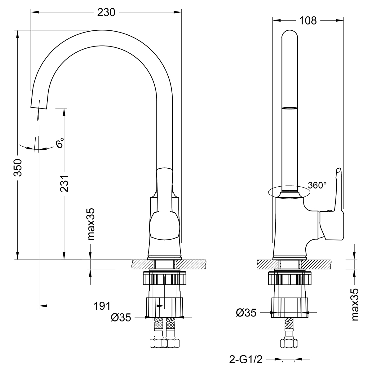 Смеситель Lemark Evitta LM0505C для кухни