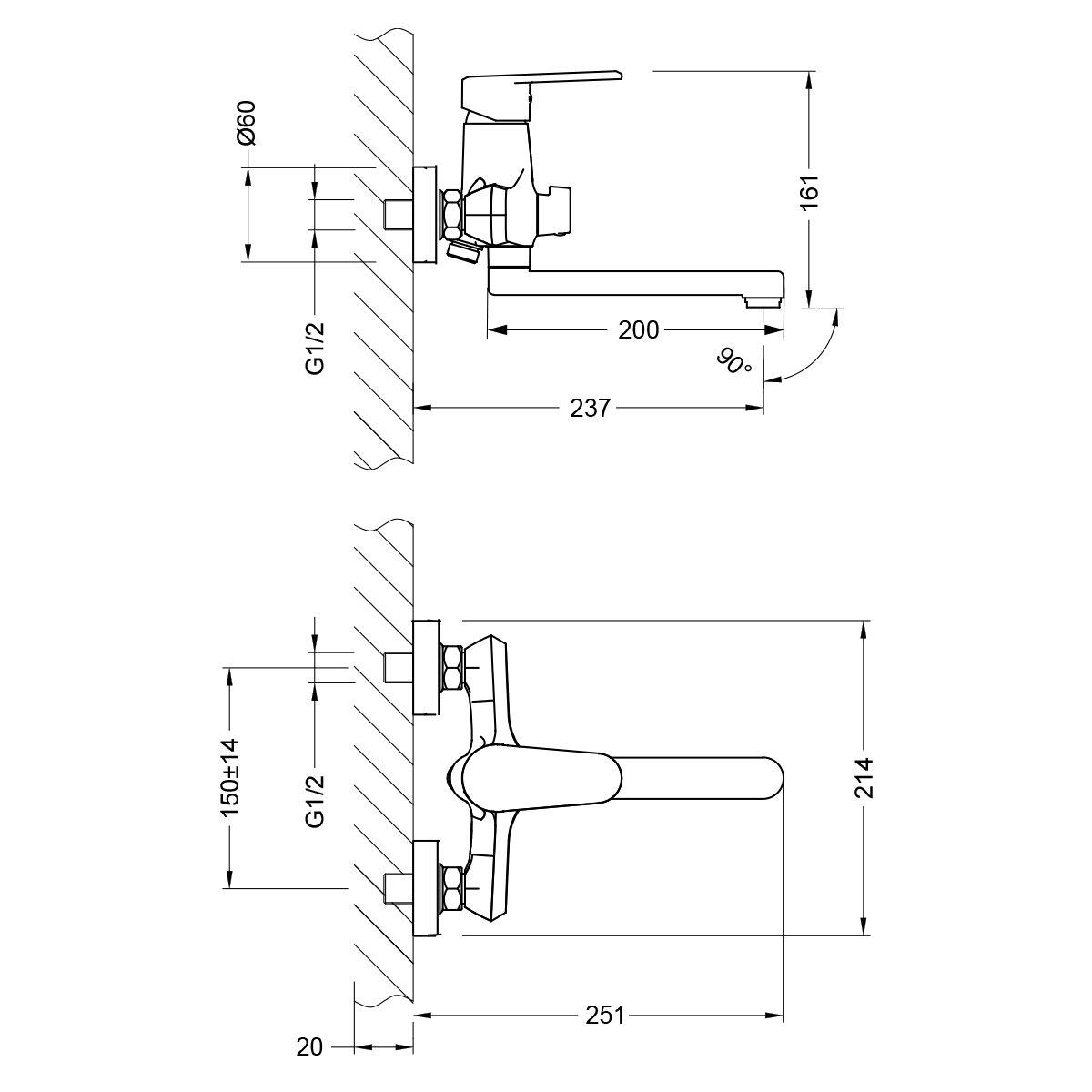 Смеситель Lemark Point LM0317C универсальный