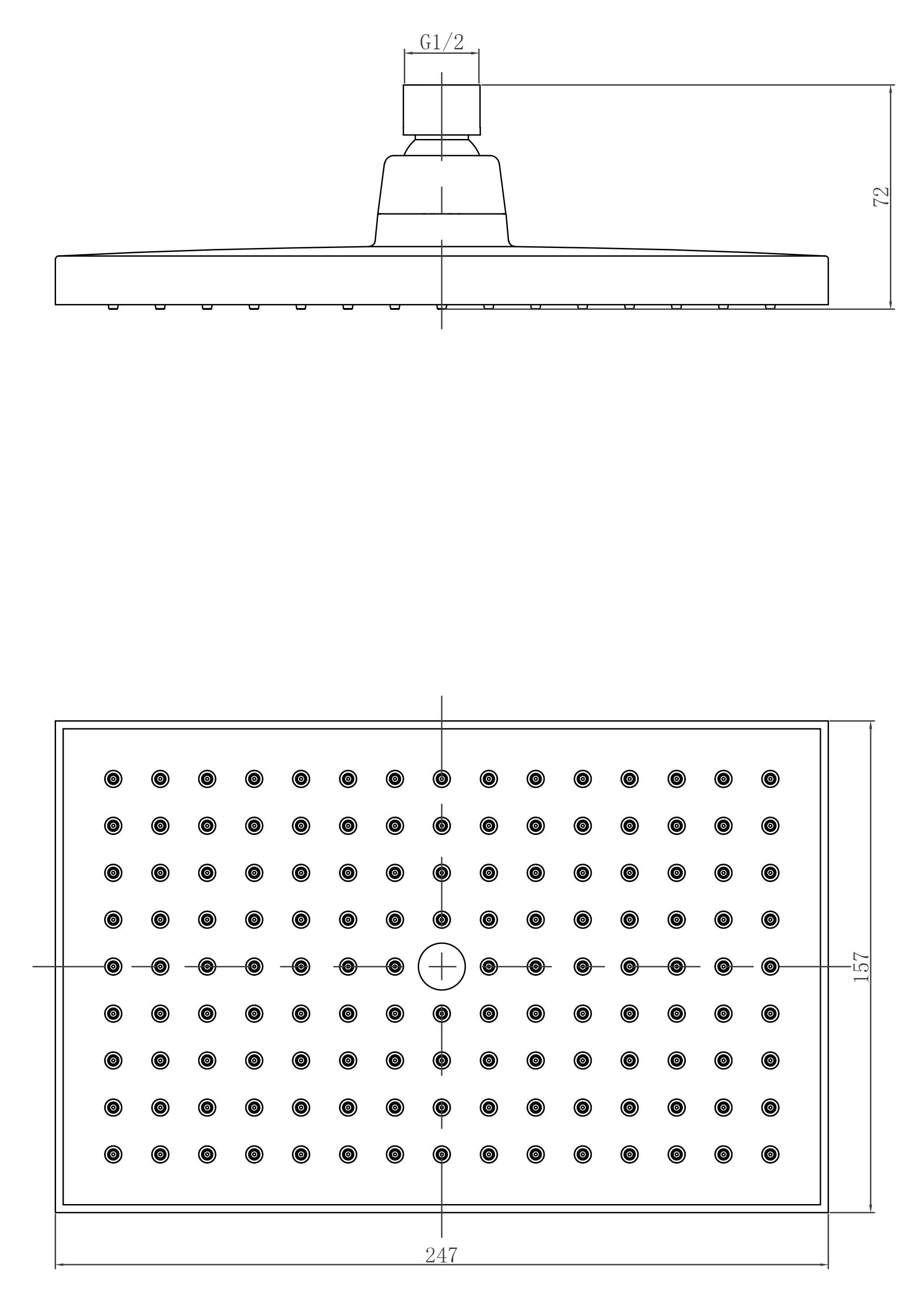 Душевая лейка верхняя Lemark LM8039C 1-функциональная, прямоугольная 250х160 мм, хром