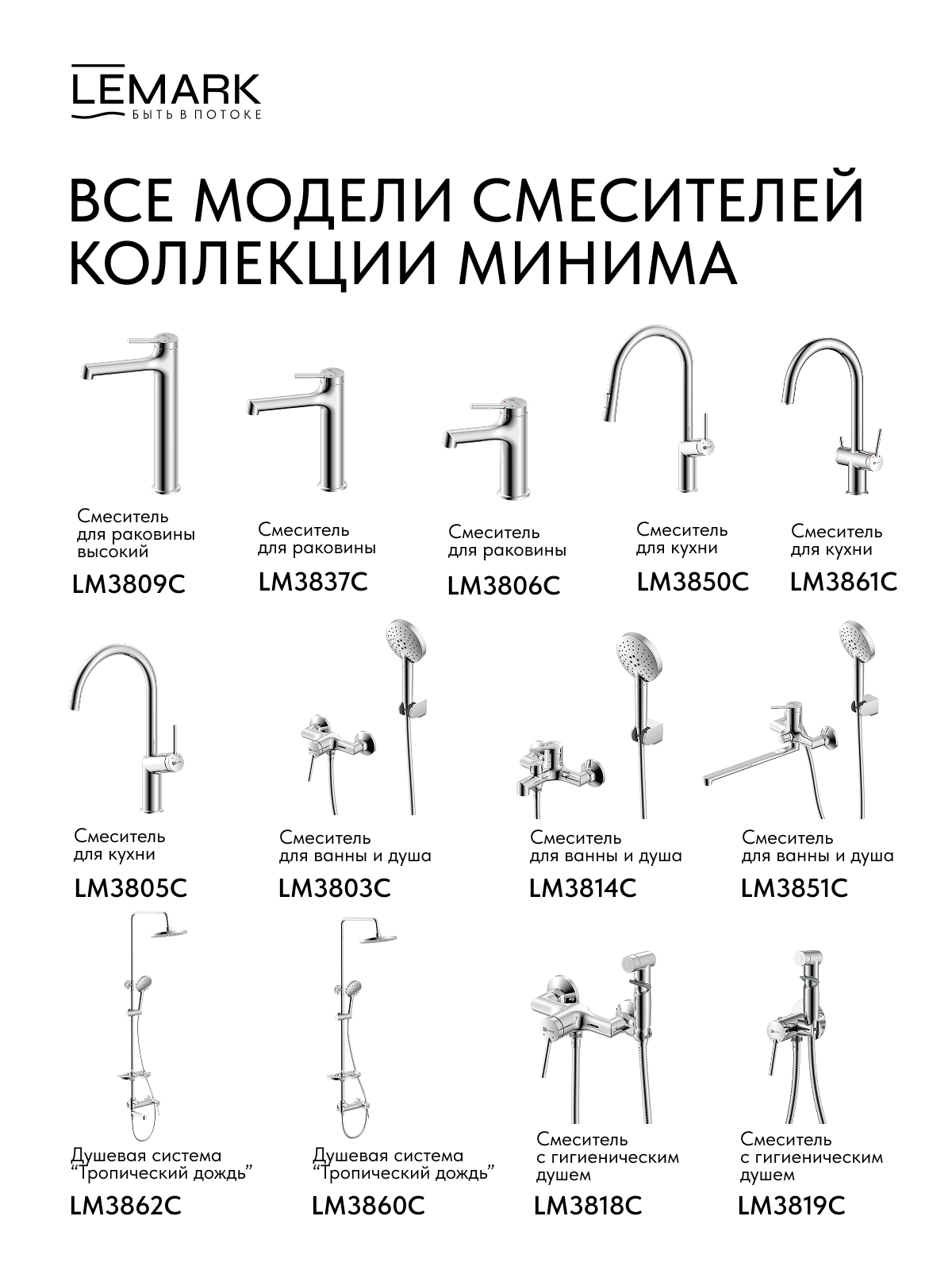 Смеситель Lemark Минима_Minima LM3862C для ванны и душа