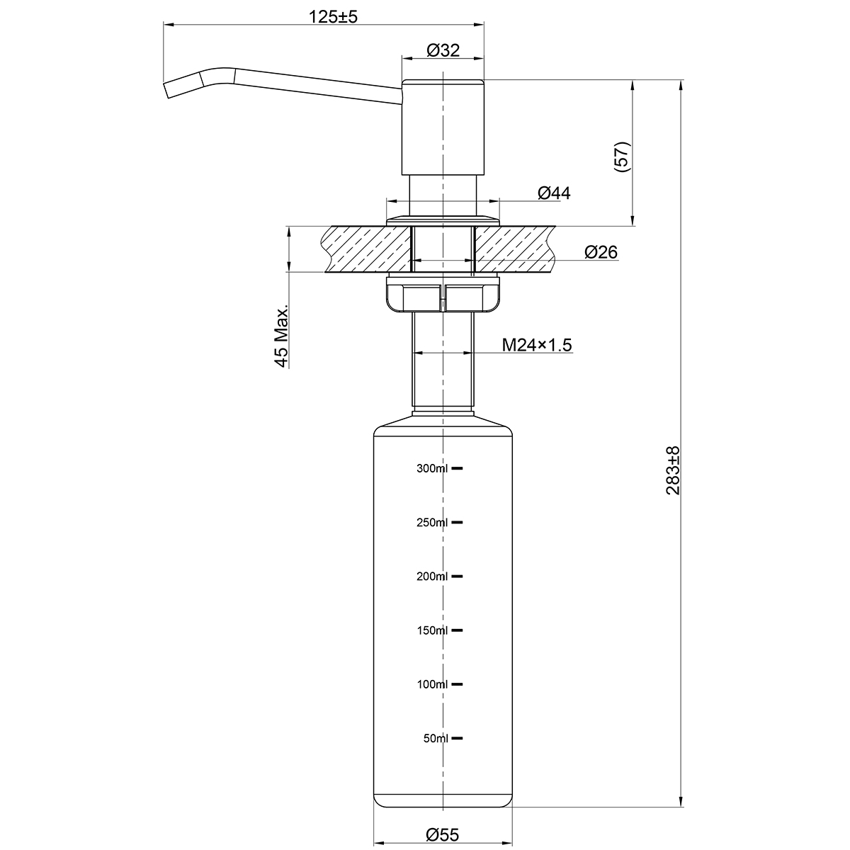 Дозатор для моющих средств Lemark EXPERT LM8201, врезной