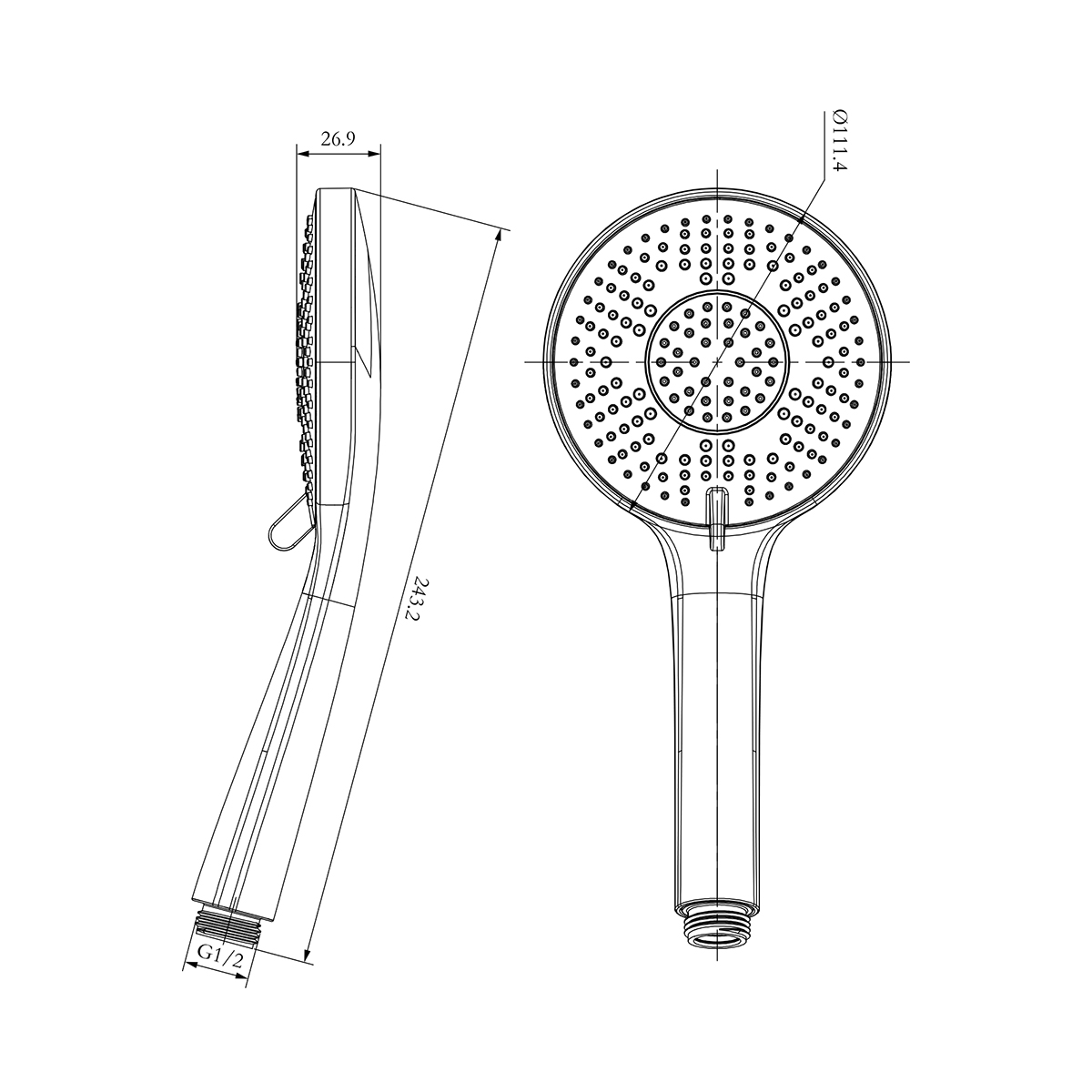 Лейка душевая Lemark LM8154С, 3-функциональная