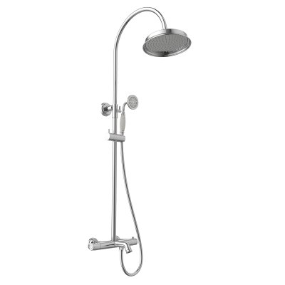 LEMARK | Смеситель Lemark Pushkin LMF-8646B-C термостатический для ванны и душа с регулируемой высотой штанги и лейкой верхнего душа «Тропический дождь»