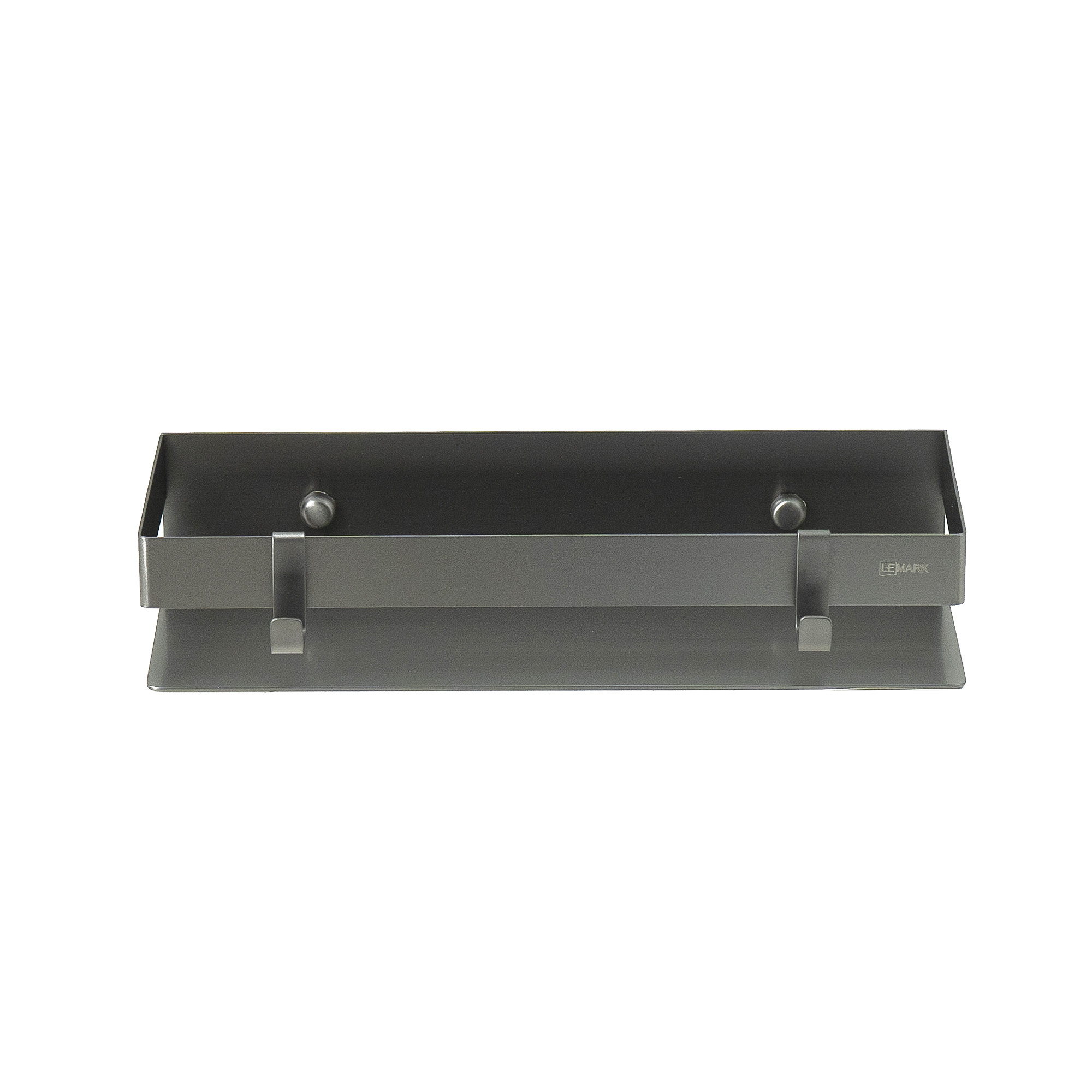 Полка для душа прямая Lemark 300 мм SHELF LINE из нерж. стали с крючками, графит