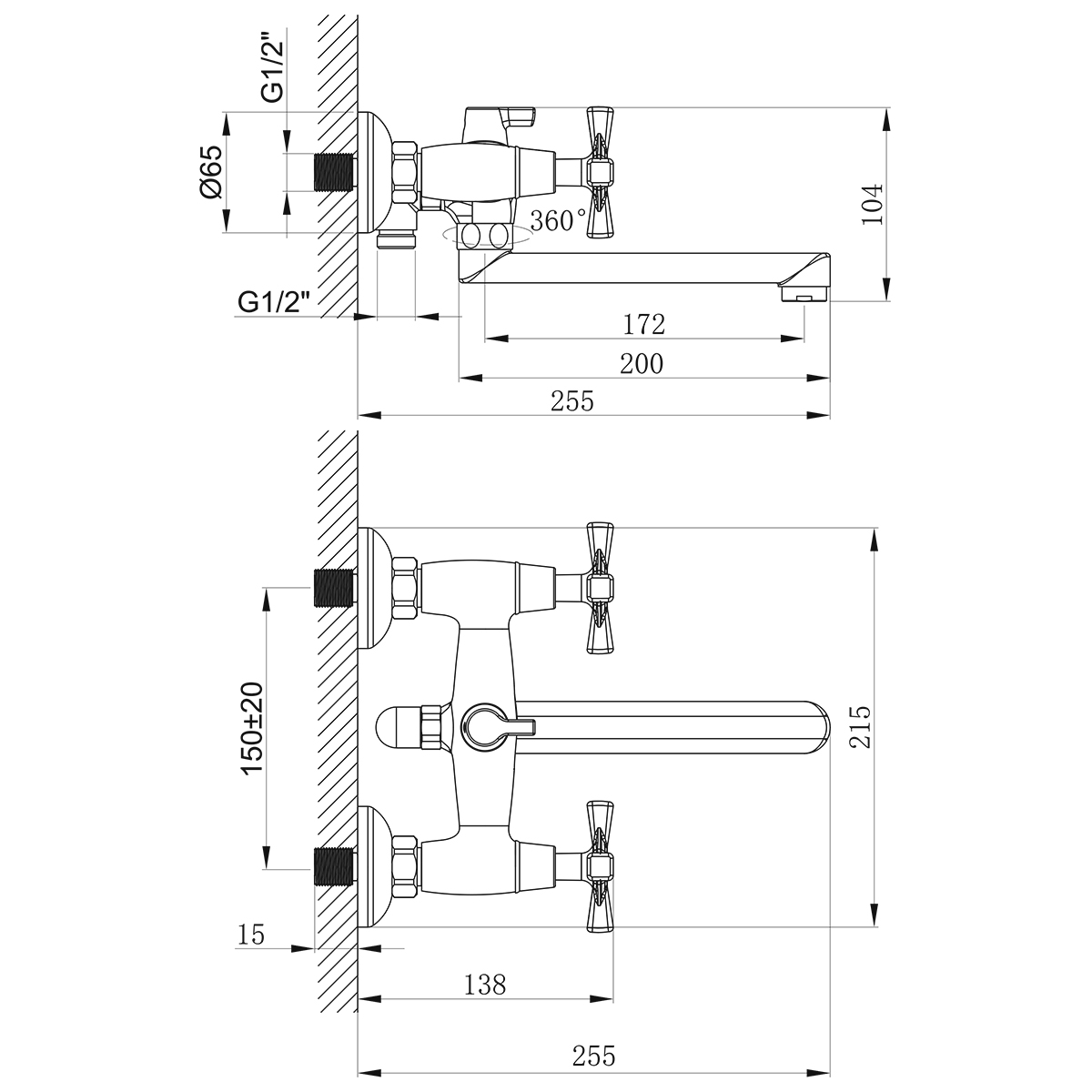 Смеситель Lemark Benefit LM2513C универсальный