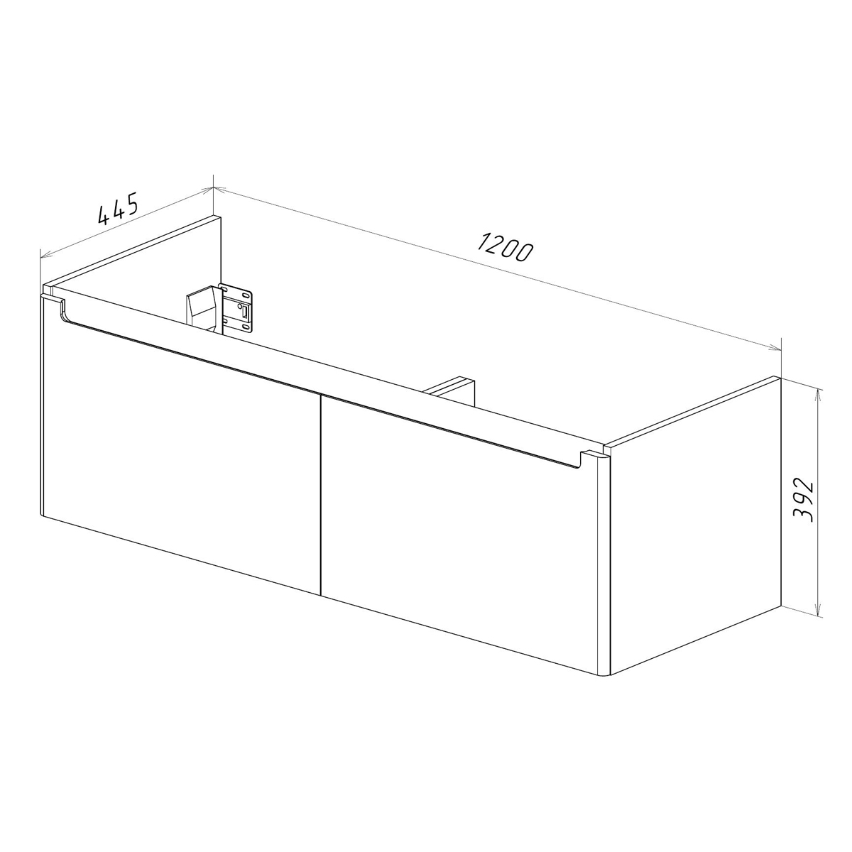 Тумба Lemark BUNO MINI 125 см под 2 раковины, подвесная, 2 ящика, цвет корпуса, фасада: Белый глянец