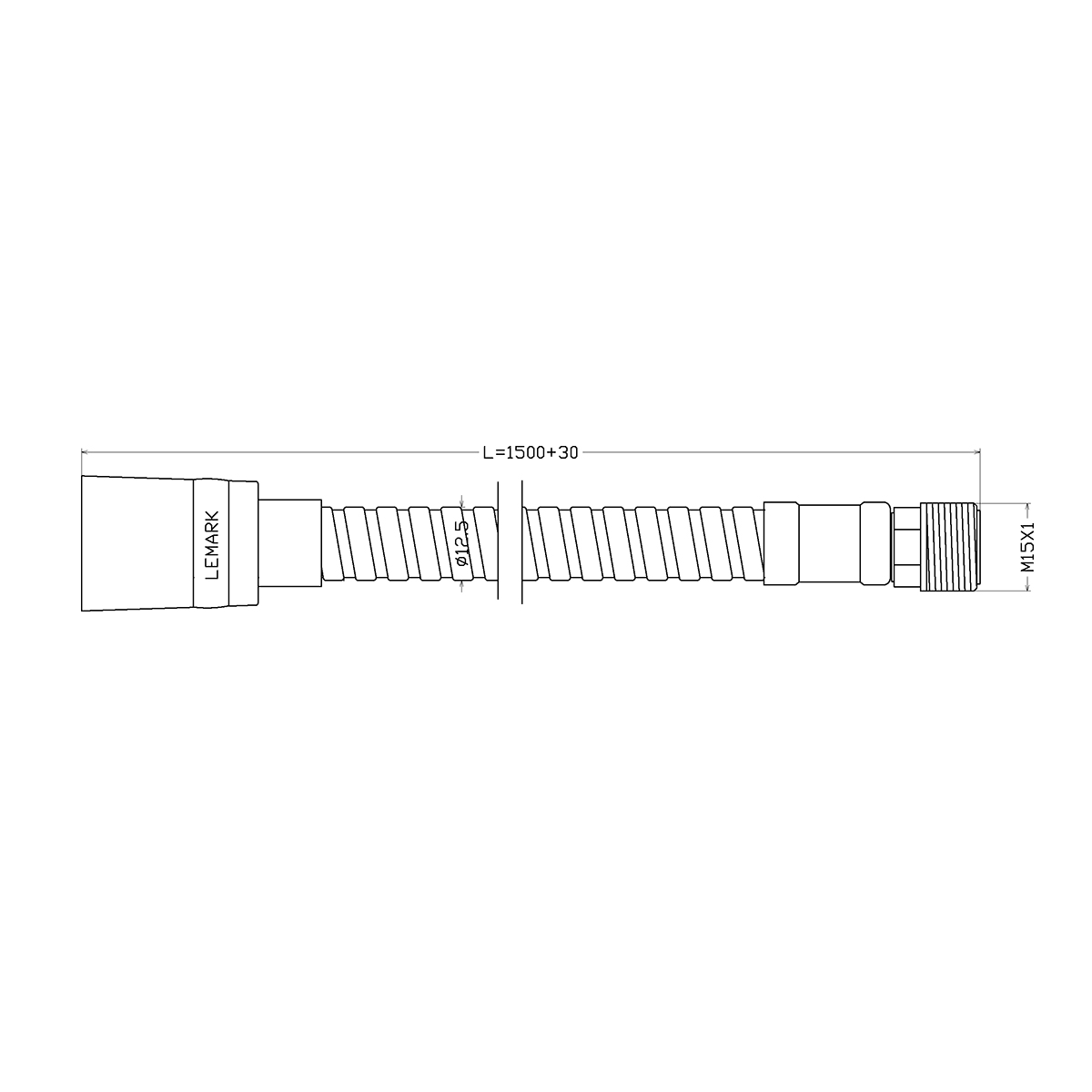 Шланг для лейки кухонного смесителя и смесителя на борт ванны Lemark LE8036S, 150 см