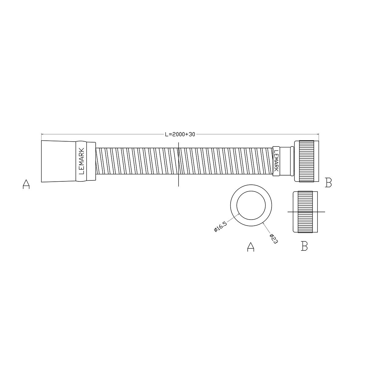 Шланг душевой Lemark LE8059P ПВХ, 200 см, TURN-FREE