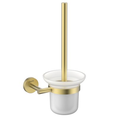 LEMARK | Ёршик для унитаза Lemark BELUGA подвесной, сталь, стекло, брашированное светлое золото