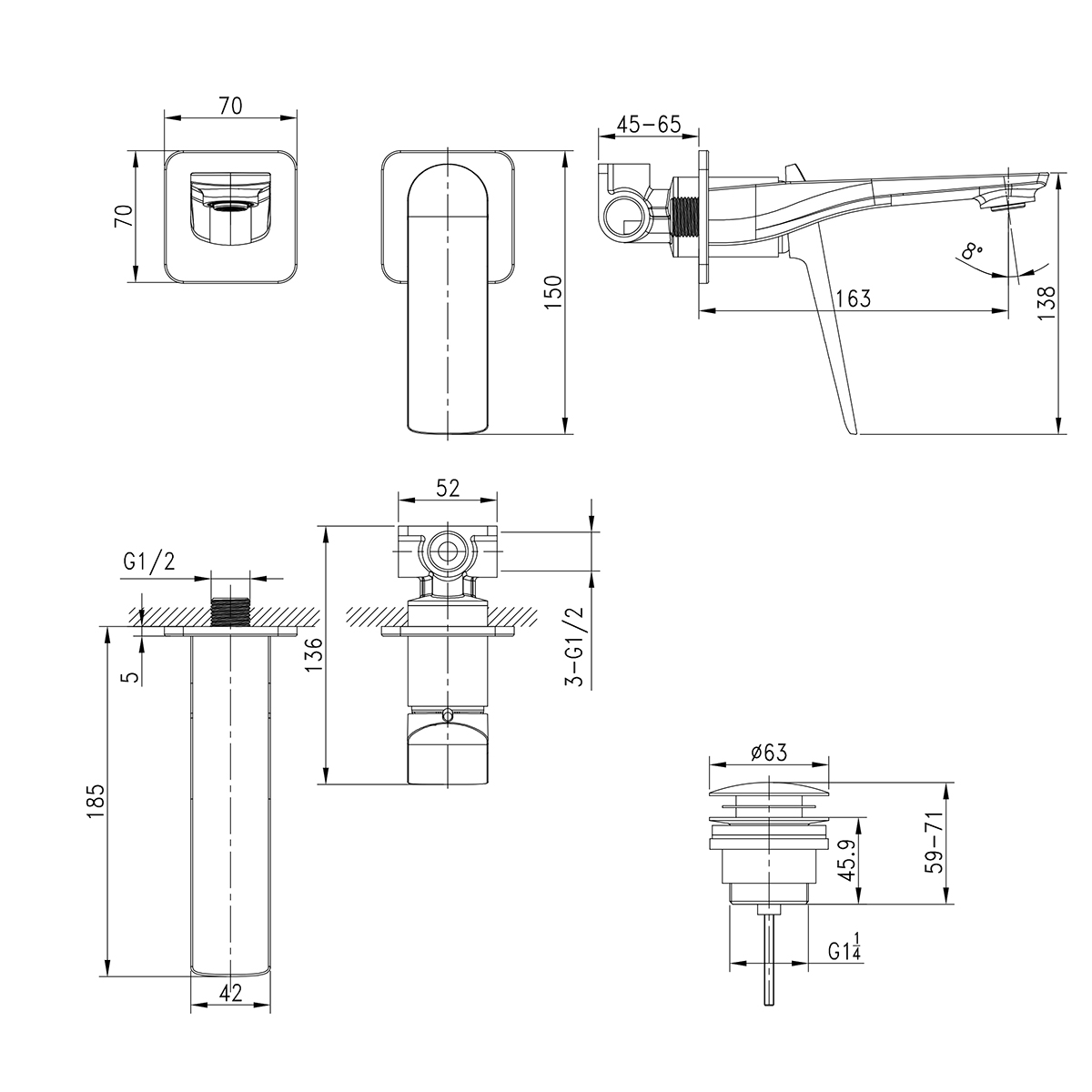 Смеситель Lemark Allegro LM5936CW для раковины, встраиваемый