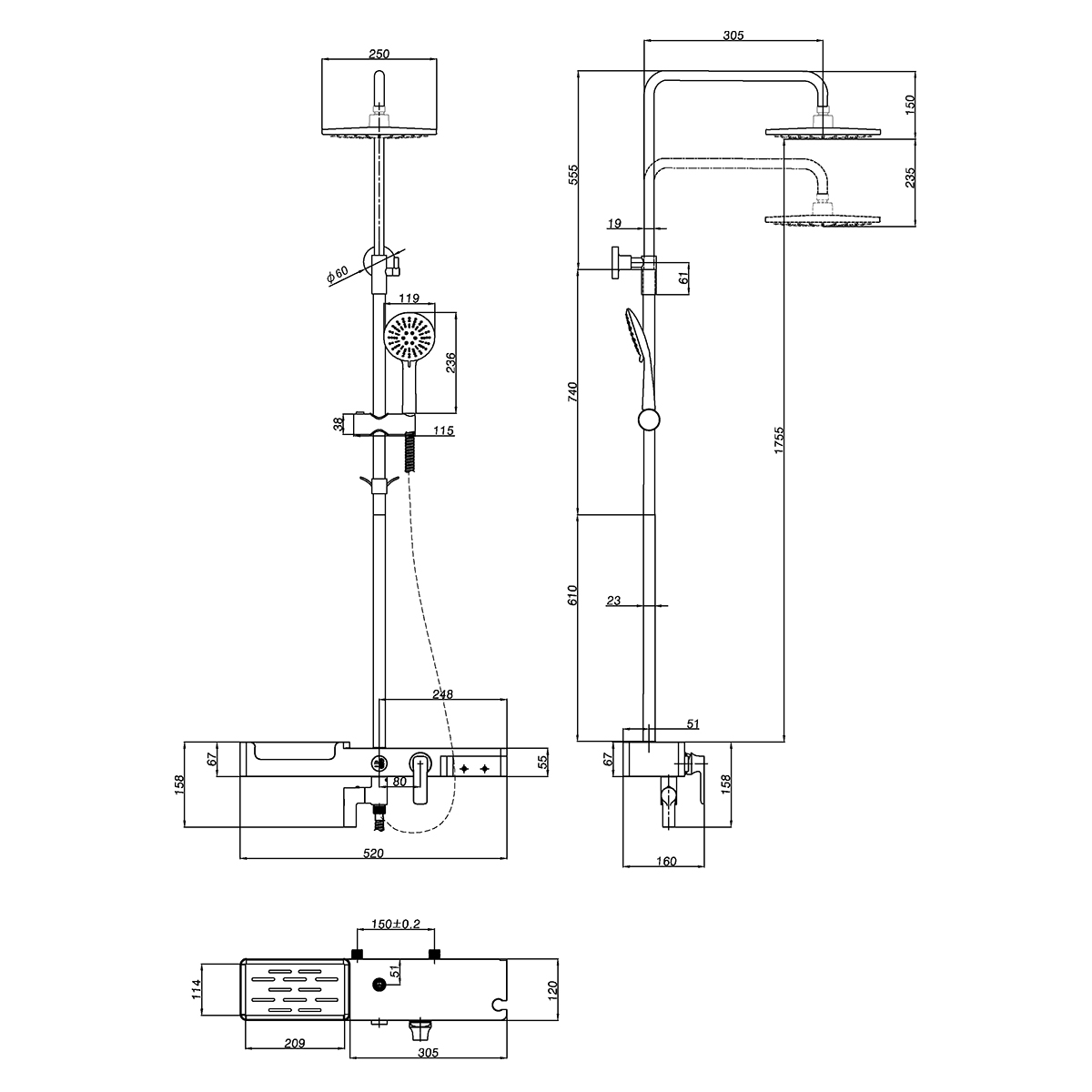 Смеситель Lemark Tropic LM7007С для ванны и душа