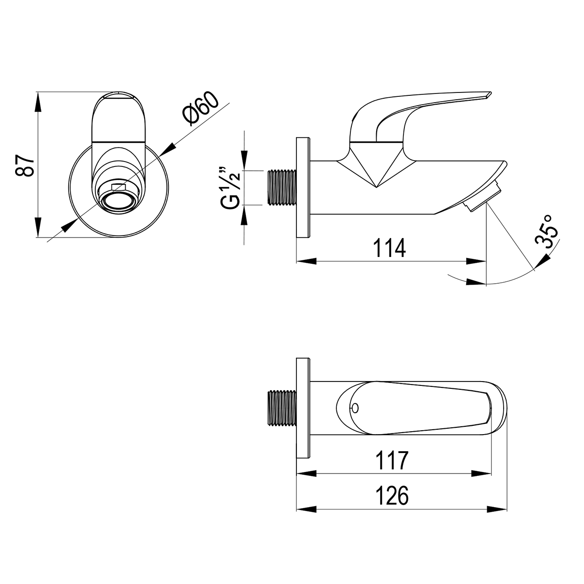 Кран для бани Project LM4690GM