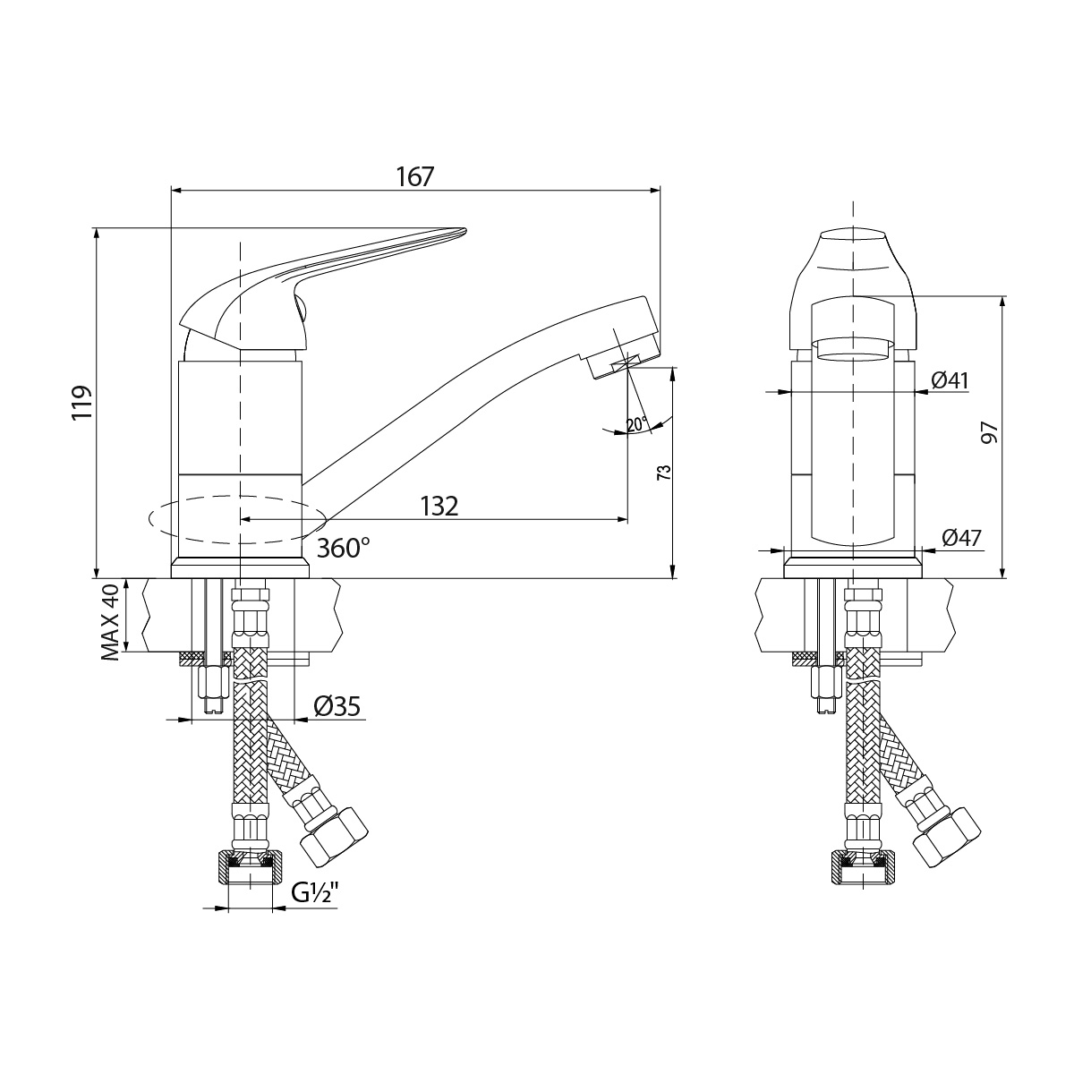 Смеситель Lemark Plus Advance LM1207C для раковины