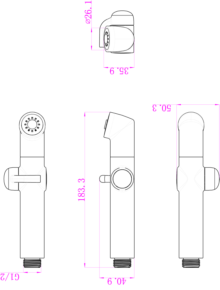 Душевая лейка Lemark LM8075C для биде, хром