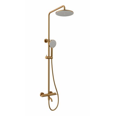 LEMARK | Смеситель Lemark Kalina LMF-2126S-BRG для ванны и душа с регулируемой высотой штанги и лейкой верхнего душа «Тропический дождь»