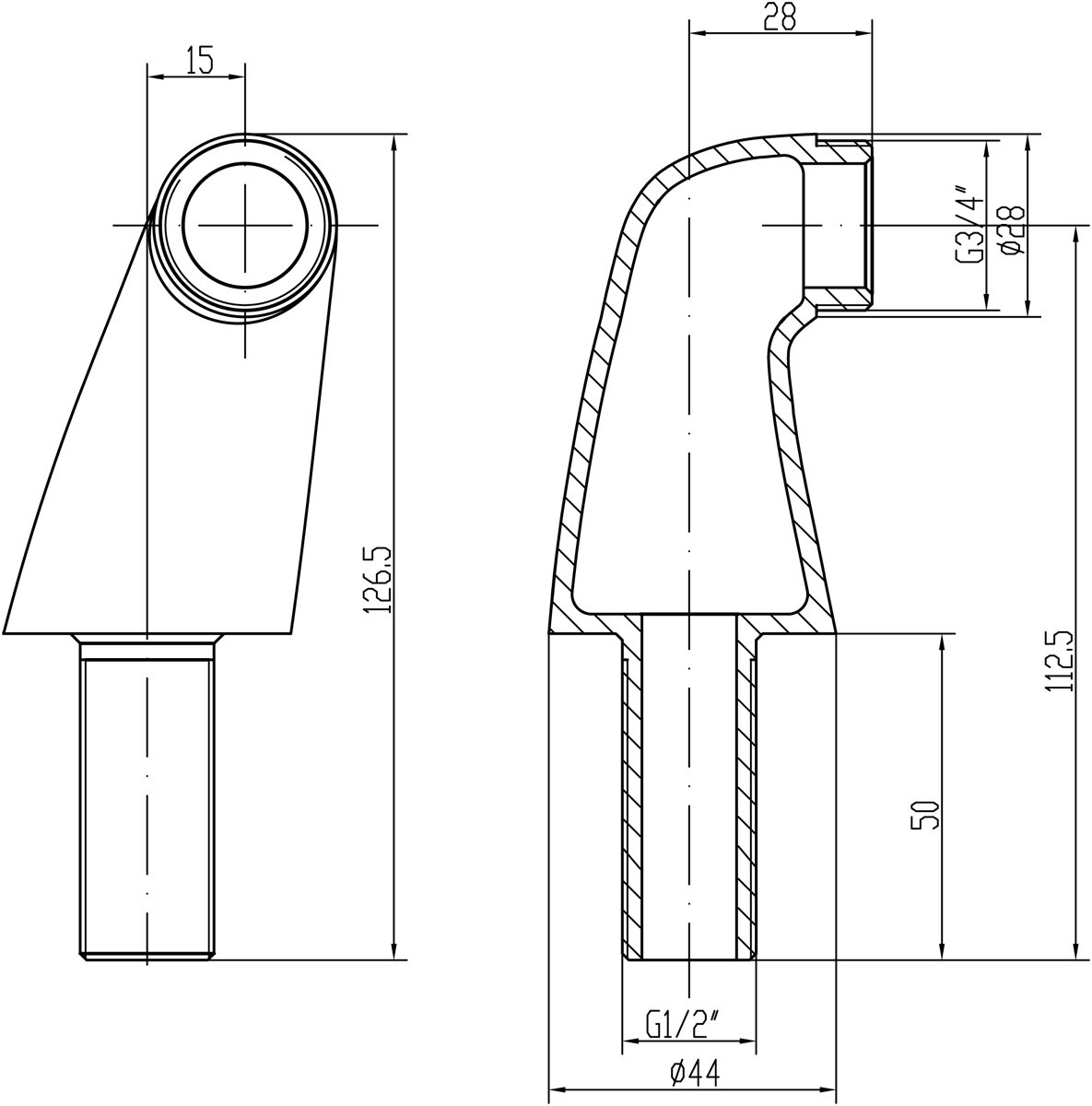 Комплект переходников Lemark LM8556CR для установки настенного смесителя на борт ванны 2 шт., хром