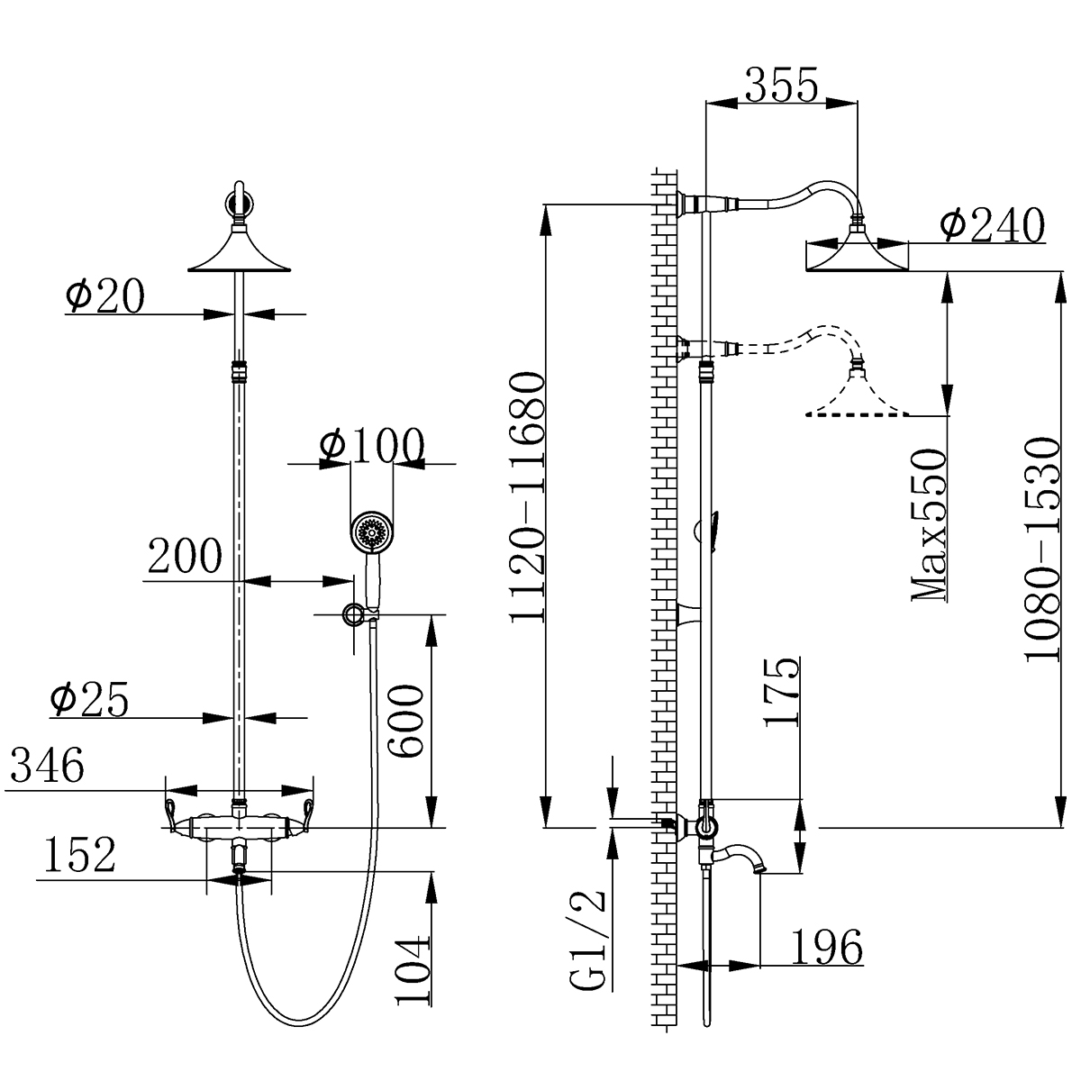 Смеситель Lemark Prime LM6162BRG для ванны и душа