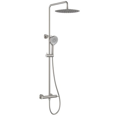 LEMARK | Смеситель Lemark Beluga LMF-8025B-BN для душа с регулируемой высотой штанги и лейкой верхнего душа «Тропический дождь»