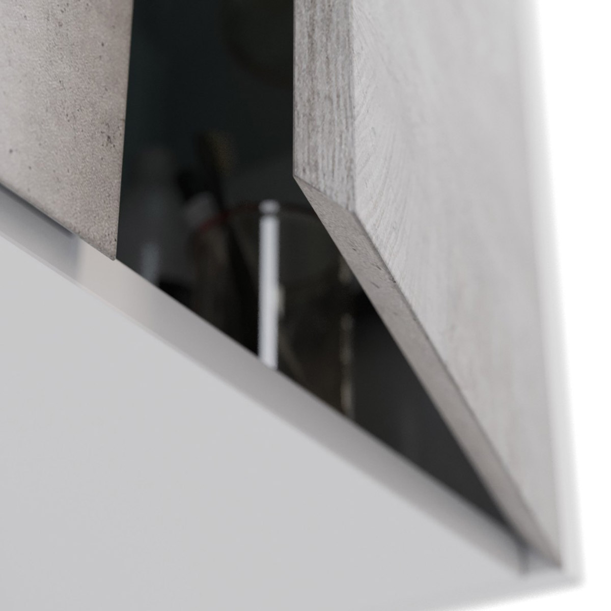 Шкаф Lemark COMBI 60 см подвесной, 2-х дверный, цвет фасада: Бетон, цвет корпуса: Белый глянец