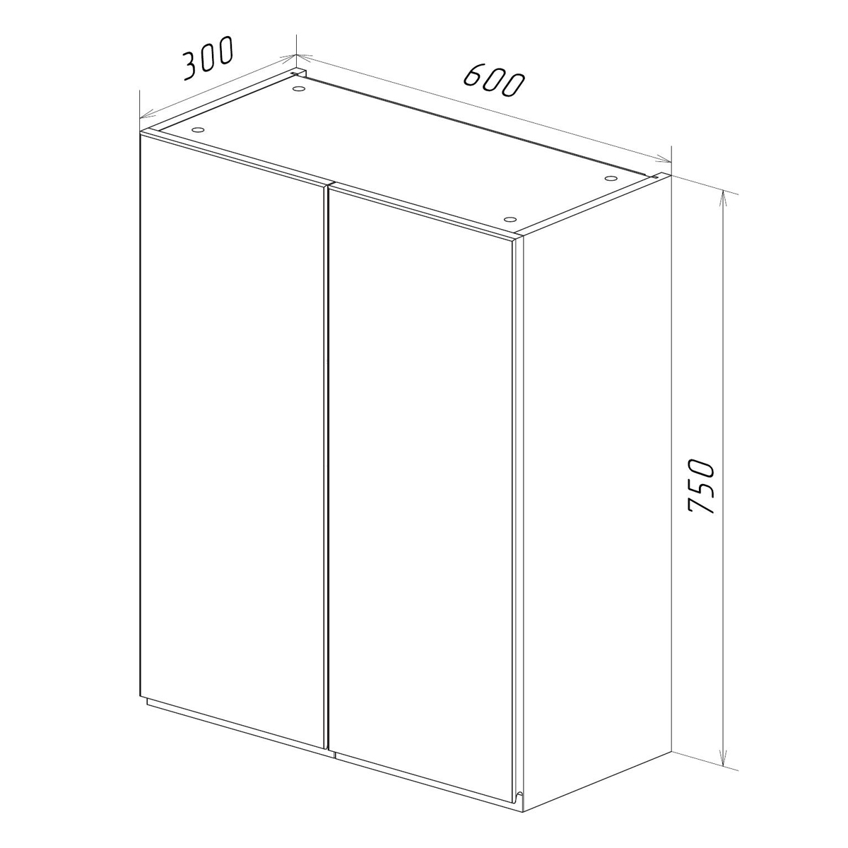 Шкаф Lemark VEON 60 см подвесной, 2-х дверный, цвет корпуса, фасада: Белый глянец