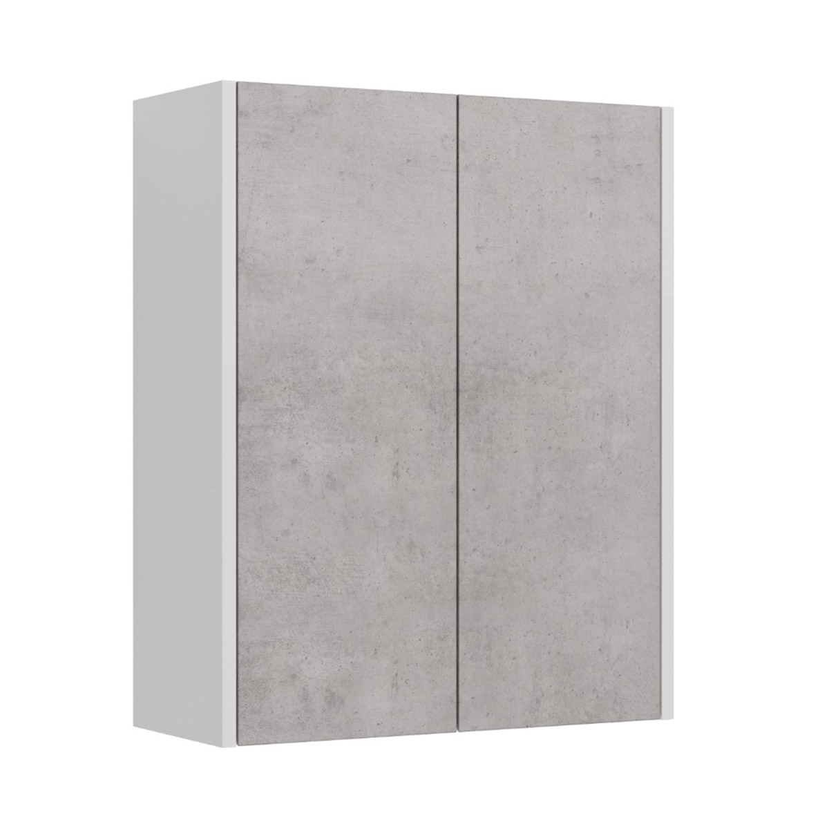 Шкаф Lemark COMBI 60 см подвесной, 2-х дверный, цвет фасада: Бетон, цвет корпуса: Белый глянец